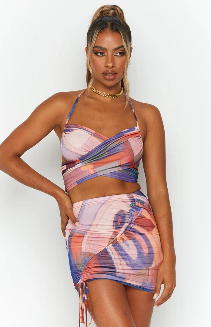 Beginning Boutique Aimee Multi Mini Skirt Bottoms 4 Beginning Boutique Aimee Multi Mini Skirt Bottoms