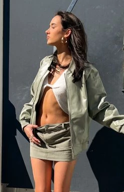 BB Exclusive New Alaia Khaki Low Rise Mini Skirt