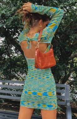 Beginning Boutique Alani Spacedye Mini Dress Blue Dresses