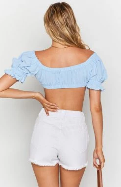BB Exclusive Tops Alannah Crop Top Pastel Blue 30 BB Exclusive Tops Alannah Crop Top Pastel Blue