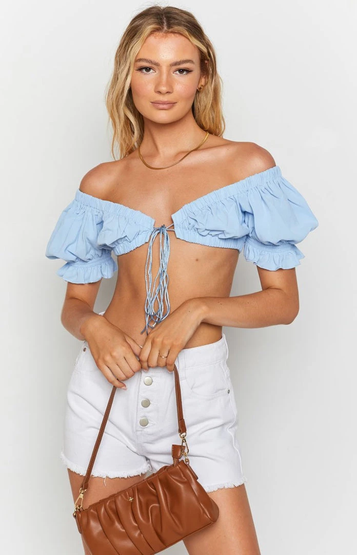 BB Exclusive Tops Alannah Crop Top Pastel Blue 15 BB Exclusive Tops Alannah Crop Top Pastel Blue
