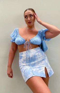 BB Exclusive Tops Alannah Crop Top Pastel Blue
