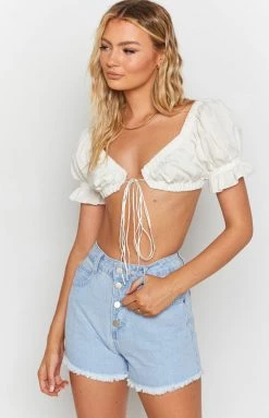 BB Exclusive Tops Alannah Crop Top White