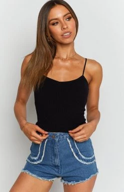 BB Exclusive Albee Knit Crop Top Black