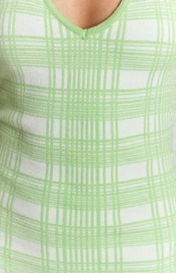 Beginning Boutique Aleah Check Mini Dress Green