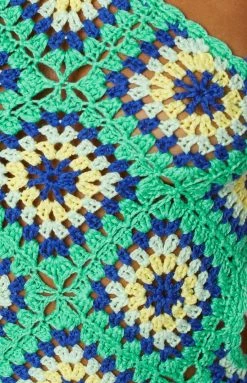 BB Exclusive Alexis Blue Crochet Mini Dress Dresses