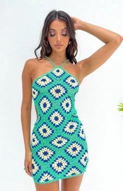 BB Exclusive Alexis Blue Crochet Mini Dress Dresses