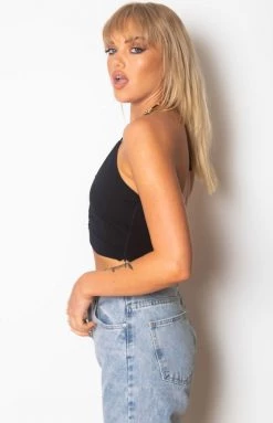 BB Exclusive Alexis Halter Ruched Top Black Tops 12 BB Exclusive Alexis Halter Ruched Top Black Tops