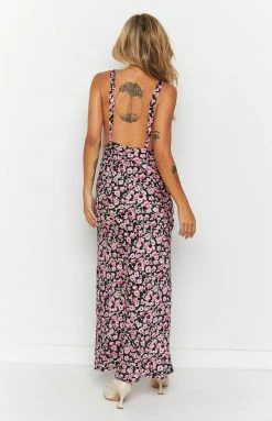 BB Exclusive Dresses Alfie Black Print Maxi Dress