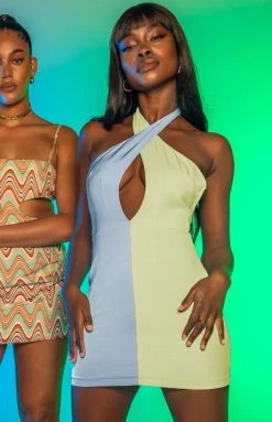 BB Exclusive Alice Splice Mini Dress Green Dresses