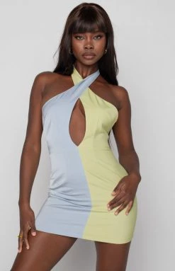 BB Exclusive Alice Splice Mini Dress Green Dresses