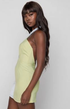 BB Exclusive Alice Splice Mini Dress Green Dresses