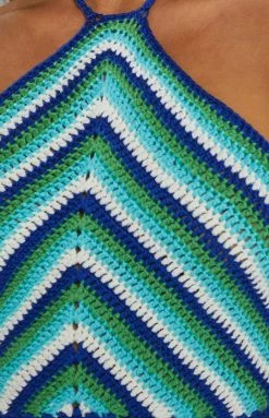 BB Exclusive Alicia Halter Top Blue Multi