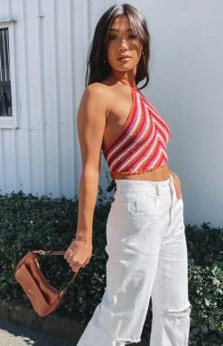 BB Exclusive Alicia Halter Top Pink Multi