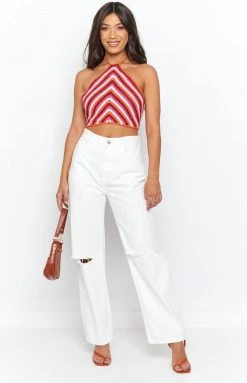 BB Exclusive Alicia Halter Top Pink Multi