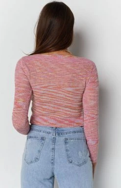 Beginning Boutique All The Feels Tie Top Pink Tops
