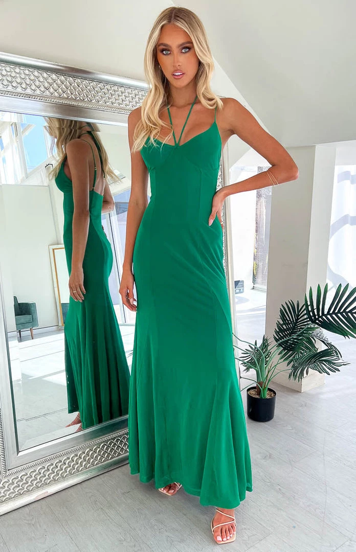 BB Exclusive Allegra Green Mesh Formal Maxi Dress 1 BB Exclusive Allegra Green Mesh Formal Maxi Dress
