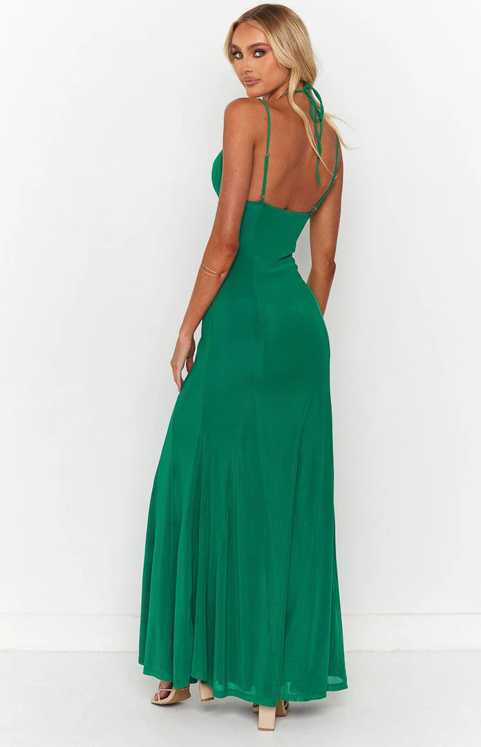 BB Exclusive Allegra Green Mesh Formal Maxi Dress 4 BB Exclusive Allegra Green Mesh Formal Maxi Dress