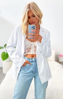 BB Exclusive Outerwear Allure White Oversized Blazer