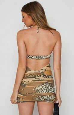 BB Exclusive Dresses Alvara Brown Print Mini Dress 13 BB Exclusive Dresses Alvara Brown Print Mini Dress