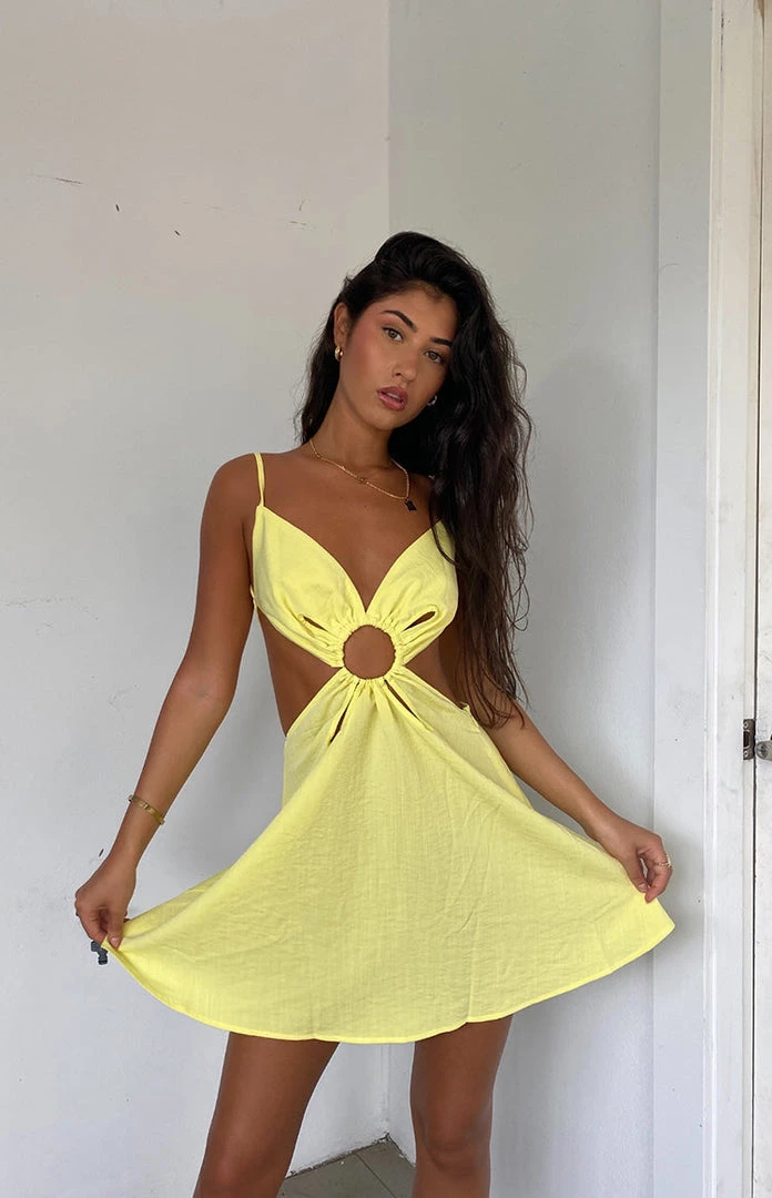 BB Exclusive Amadee Yellow Mini Dress 1 BB Exclusive Amadee Yellow Mini Dress