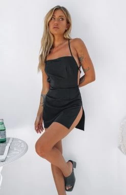 BB Exclusive Dresses Amara Backless Mini Dress Black