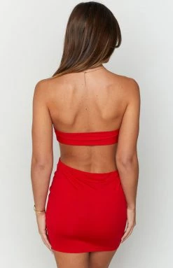 BB Exclusive New Americana Red Strapless Mini Dress