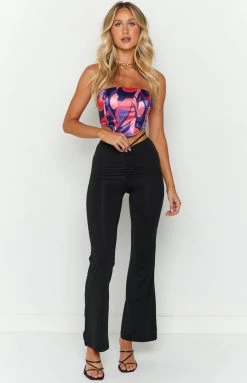 BB Exclusive Amethyst Black Waist Tie Pants Bottoms