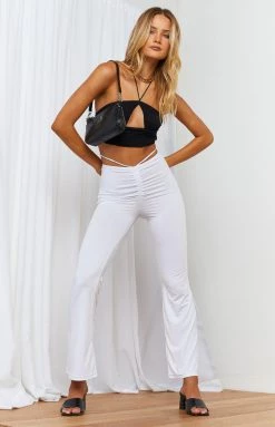 BB Exclusive Amethyst White Waist Tie Pants Bottoms