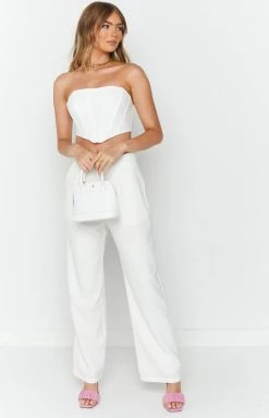 Beginning Boutique Malcolm White Straight Leg Pants Bottoms