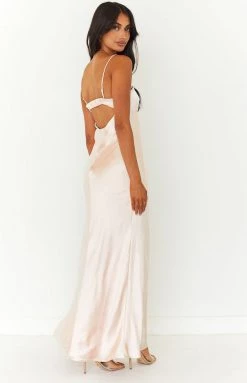 Beginning Boutique New Anais Champagne Maxi Dress