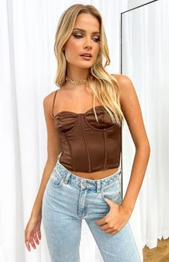 BB Exclusive Angel Energy Satin Corset Brown