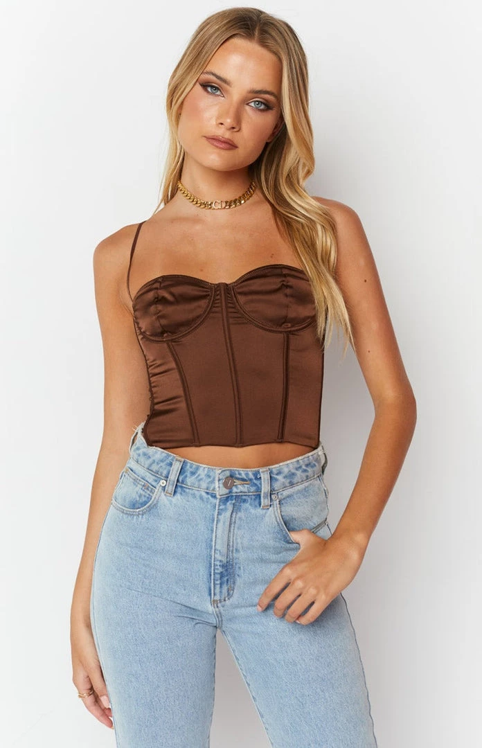 BB Exclusive Angel Energy Satin Corset Brown 3 BB Exclusive Angel Energy Satin Corset Brown