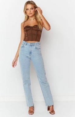 BB Exclusive Angel Energy Satin Corset Brown