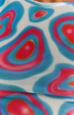 BB Exclusive Nora Blue Print Mini Skirt