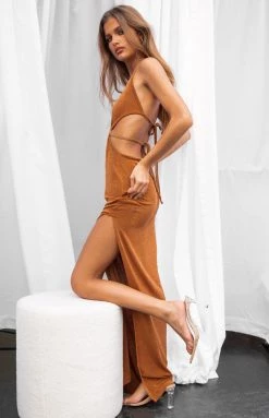 BB Exclusive Dresses Angie Brown Halter Maxi Dress 13 BB Exclusive Dresses Angie Brown Halter Maxi Dress