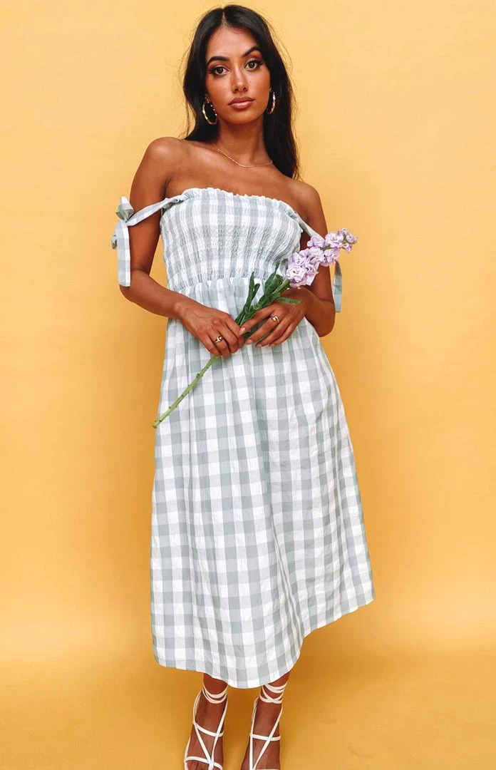 Beginning Boutique Annette Midi Dress Green Gingham Dresses 2 Beginning Boutique Annette Midi Dress Green Gingham Dresses