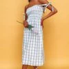 Beginning Boutique Annette Midi Dress Green Gingham Dresses