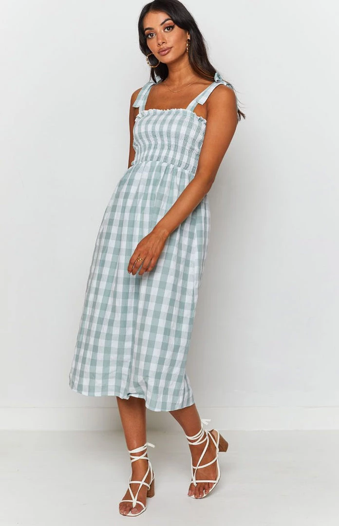 Beginning Boutique Annette Midi Dress Green Gingham Dresses 4 Beginning Boutique Annette Midi Dress Green Gingham Dresses