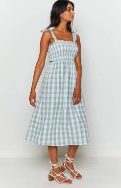 Beginning Boutique Annette Midi Dress Green Gingham Dresses 12 Beginning Boutique Annette Midi Dress Green Gingham Dresses