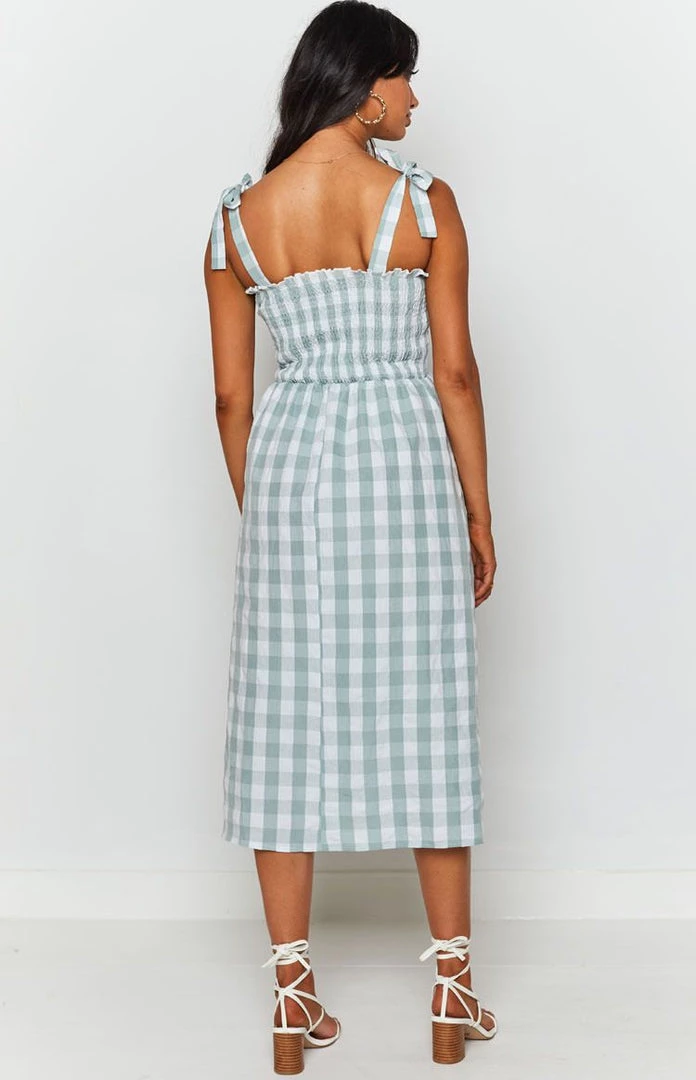 Beginning Boutique Annette Midi Dress Green Gingham Dresses 6 Beginning Boutique Annette Midi Dress Green Gingham Dresses