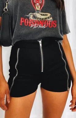 BB Exclusive Announce Zip Shorts Black