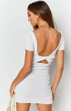 Beginning Boutique Antidote Reversible Twist Dress White