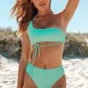 9.0 Swim X Ariella Aquata Asymmetrical Bikini Top Mint Green Tops