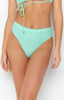9.0 Swim X Ariella Aquata High Waisted Bikini Bottoms Mint Green