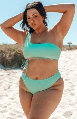 9.0 Swim X Ariella Aquata High Waisted Bikini Bottoms Mint Green