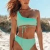 9.0 Swim X Ariella Aquata High Waisted Bikini Bottoms Mint Green