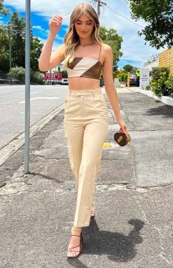 BB Exclusive Aquila Brown PU Top