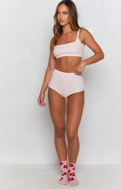 BB Exclusive Tops Arlo PJ Crop Top Pink