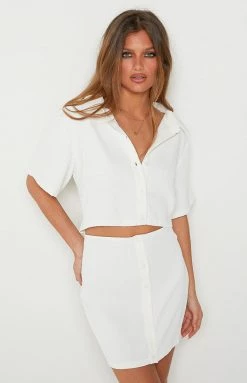 BB Exclusive Arya White Cut Out Shirt Dress New